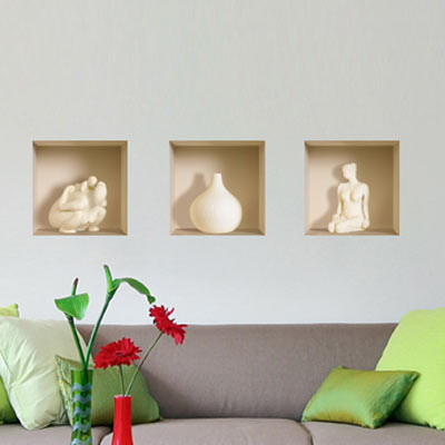 3D Effect Ceramic Figure Wall Decal