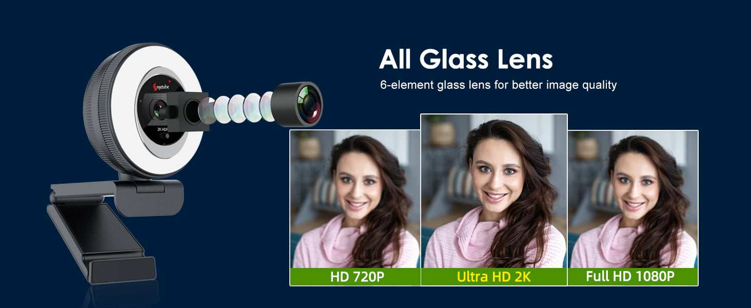 All Glass Lens 6-element glass lens for better image quality