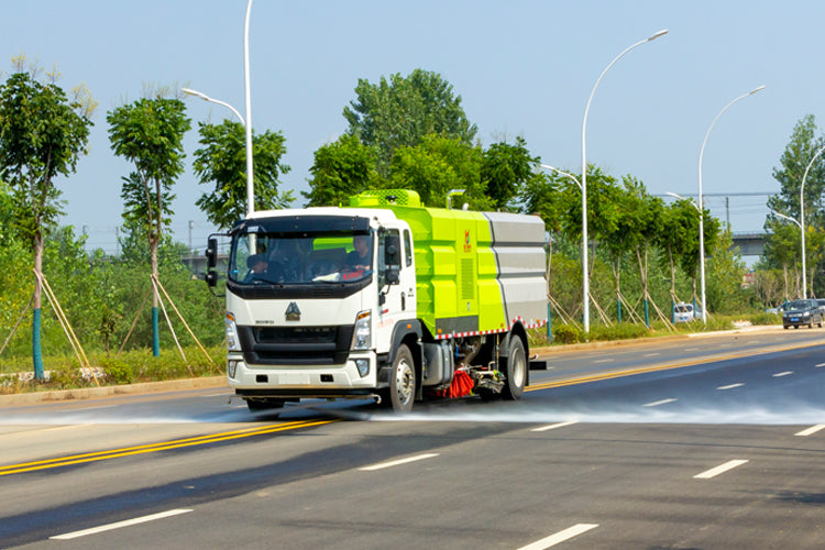 Howo Wash Sweep car 7 cubic bins 9 cubic water tanks