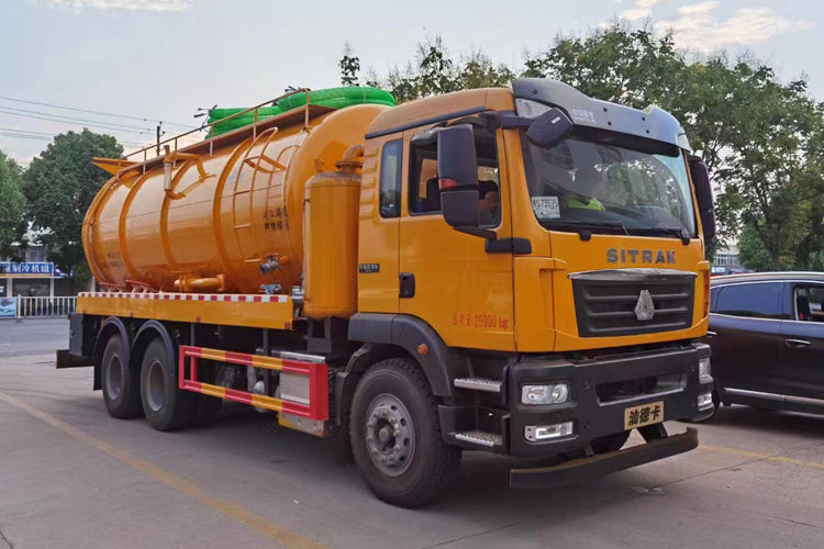 Howo 6x4 sludge transport truck 6 square water tank 15 square waste tank