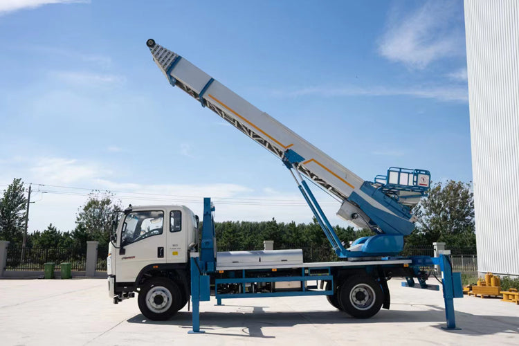 Howo 45 meters 4 x2 aerial ladder moving operation truck