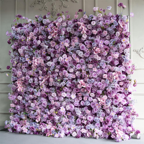 The 5D purple flower wall looks mysterious and romantic.
