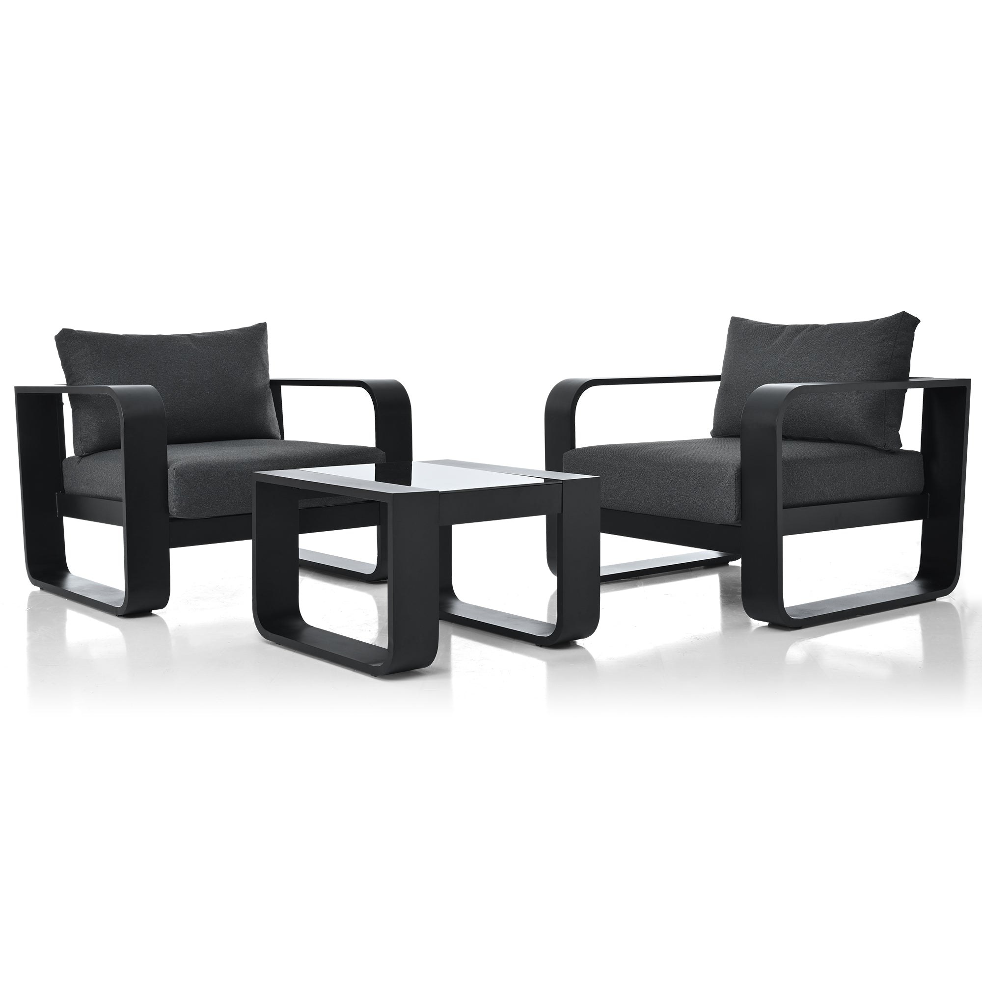 Bellemave? 3-Pieces Aluminum Frame Patio Furniture with 6.7