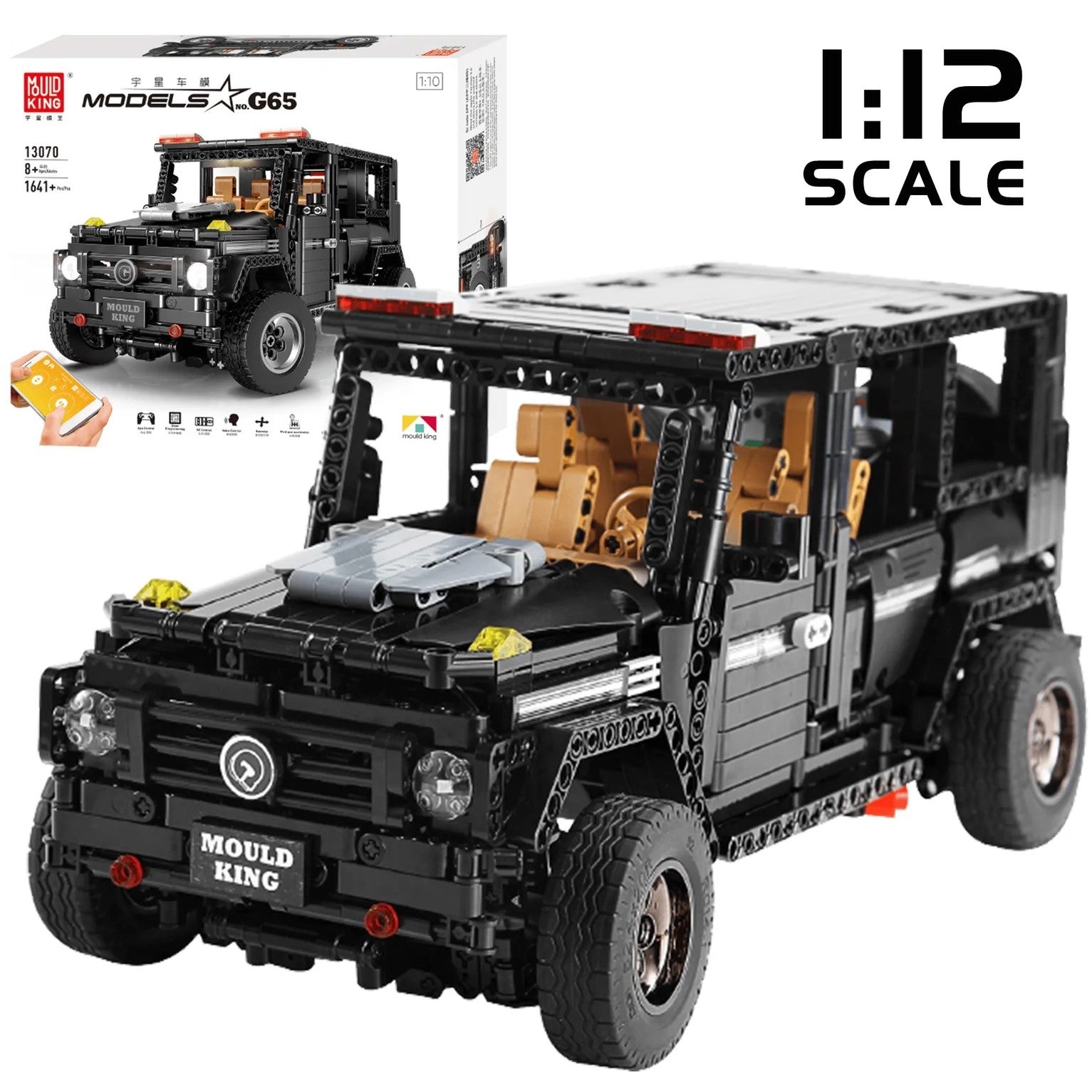 Mould King 13070 Mercedes Benz G65 RC Car with 1641 pieces