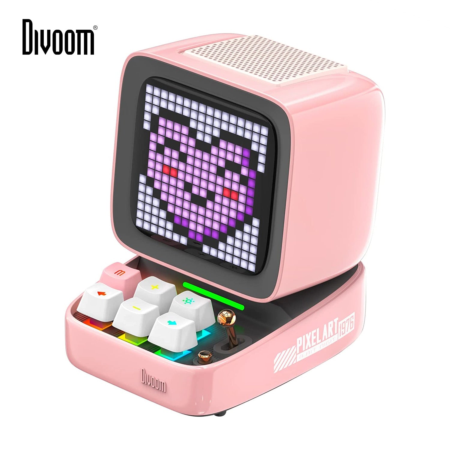 App Controlled Portable Bluetooth Speaker And Alarm Clock with 16X16 LED Front Panel