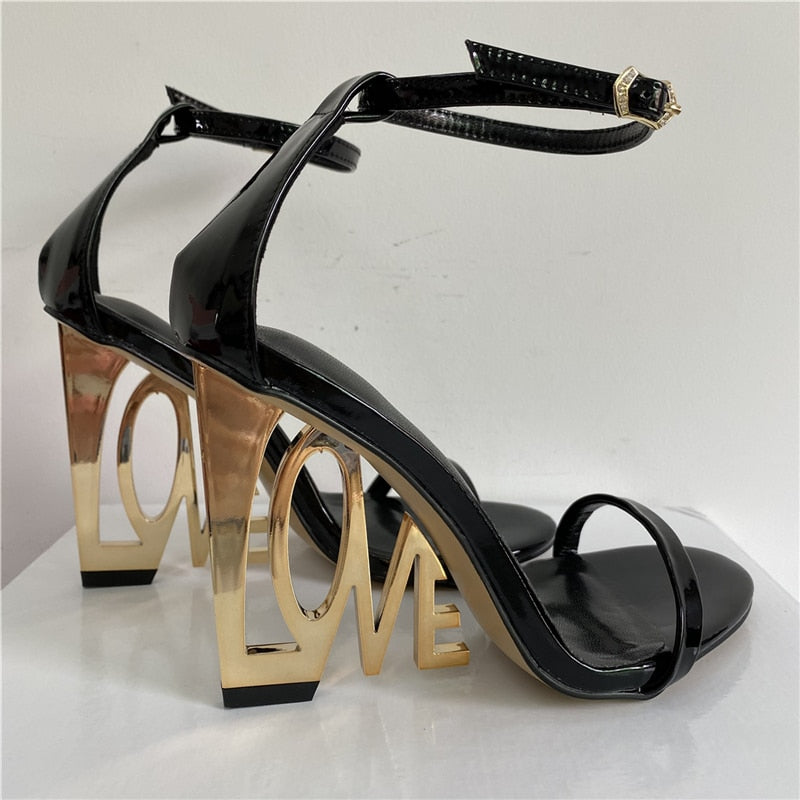 New Design Letter-Love Heel Gladiator Sandals Women