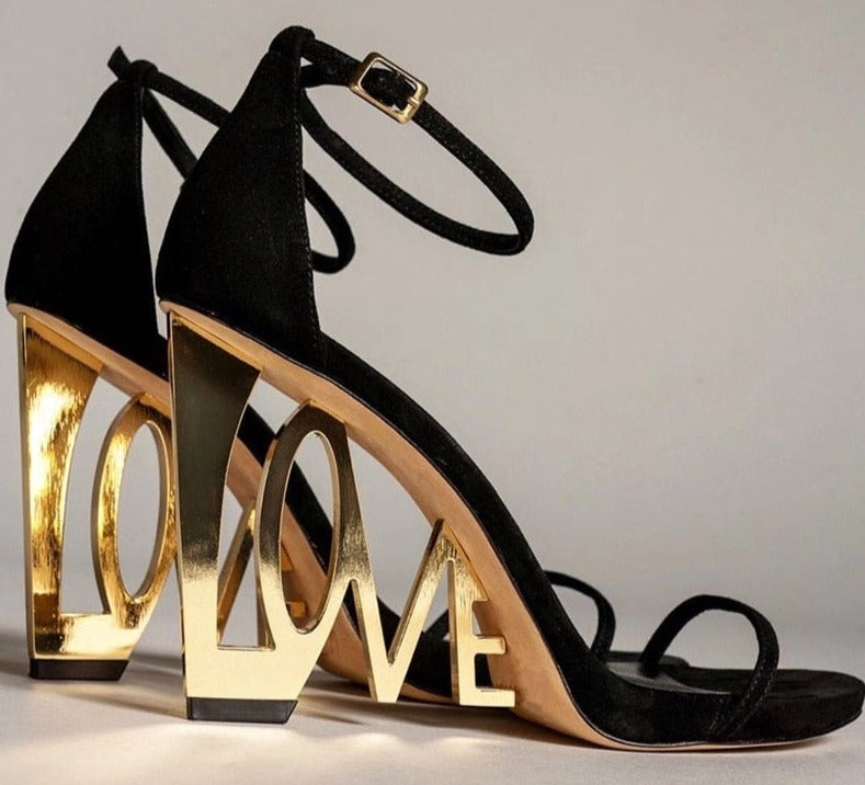 New Design Letter-Love Heel Gladiator Sandals Women