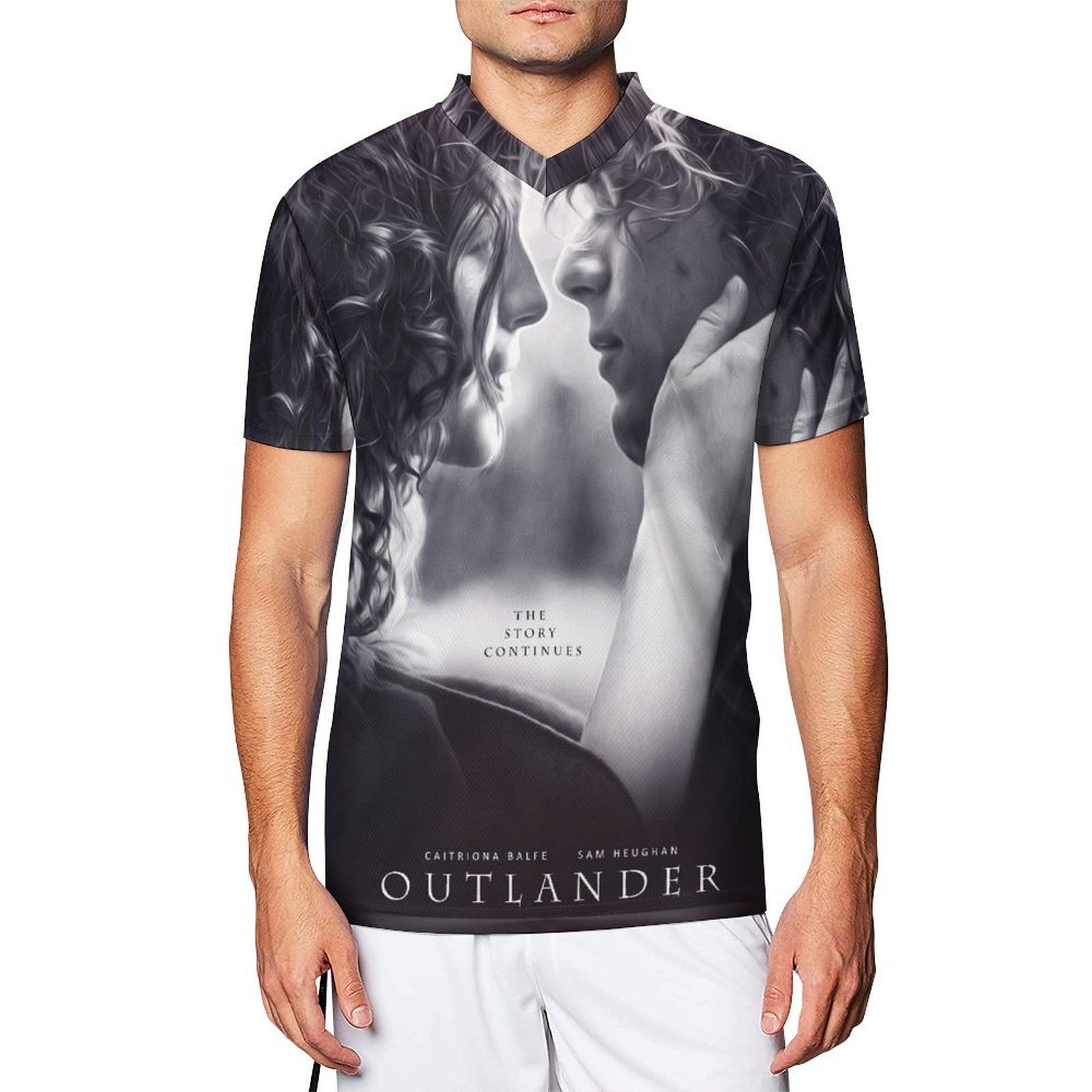 Camiseta de fútbol irlandés con HistoriaS de amor personalizadas de los forasteros Jamie y Claire