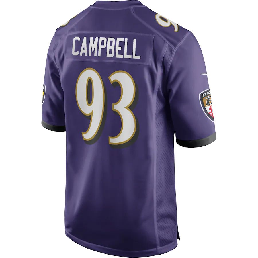 B.Ravens #93 Calais Campbell Purple Game Player Jersey Stitched American Football Jerseys 1237