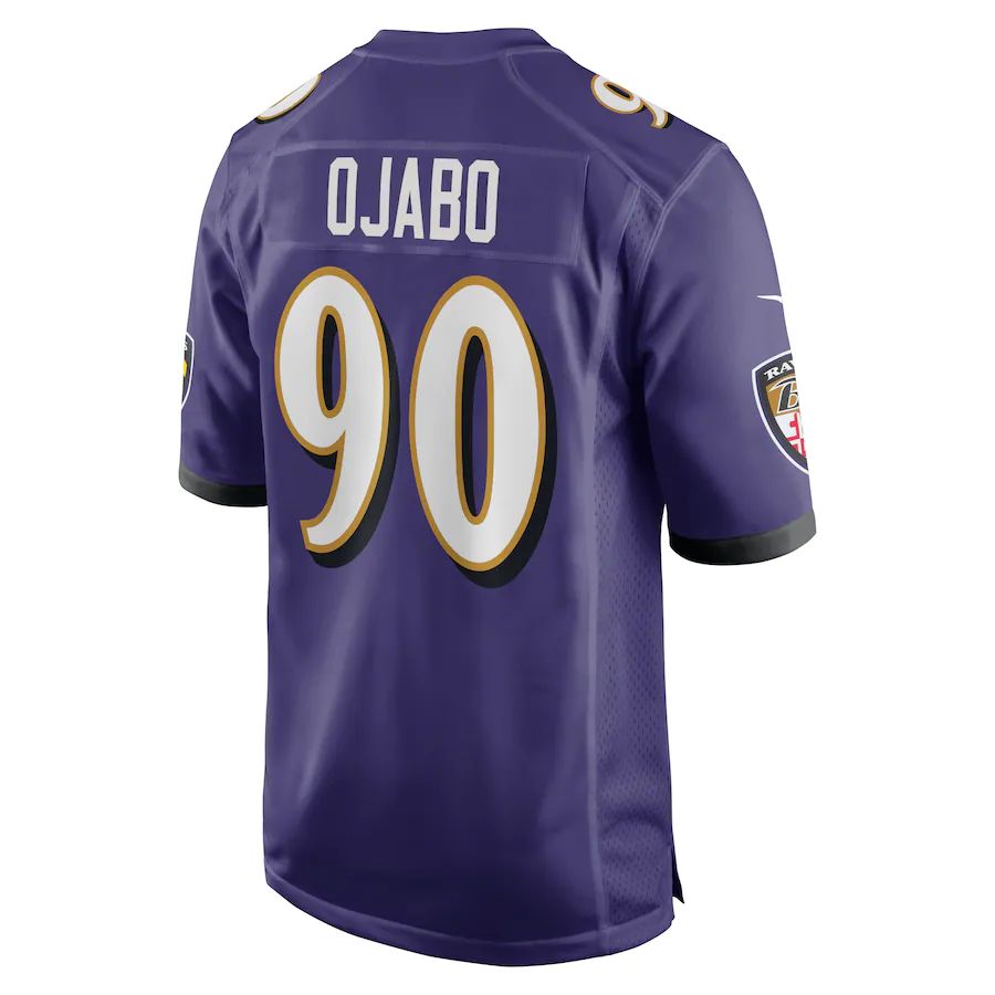 B.Ravens #90 David Ojabo Purple 2022 Draft Pick Player Game Jersey Stitched American Football Jerseys 1233