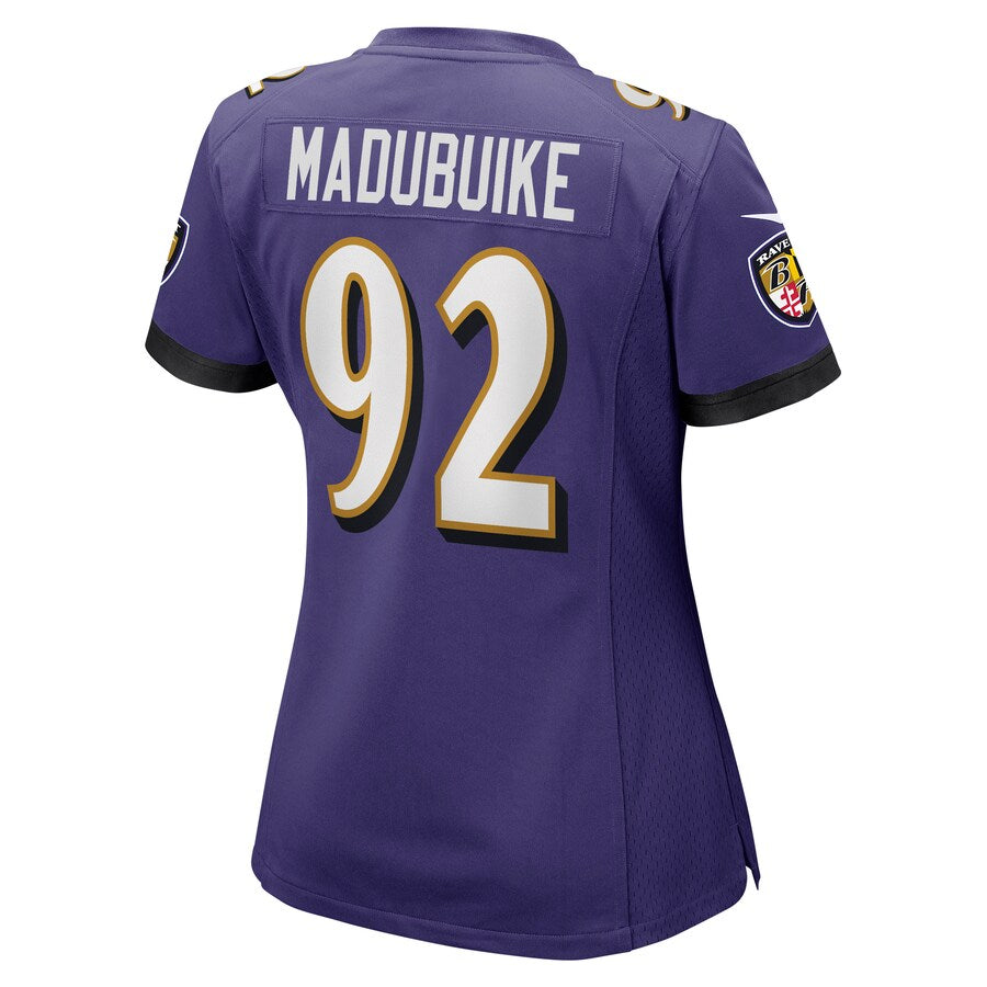 B.Ravens #92 Justin Madubuike Purple Game Jersey Stitched American Football Jerseys 1235