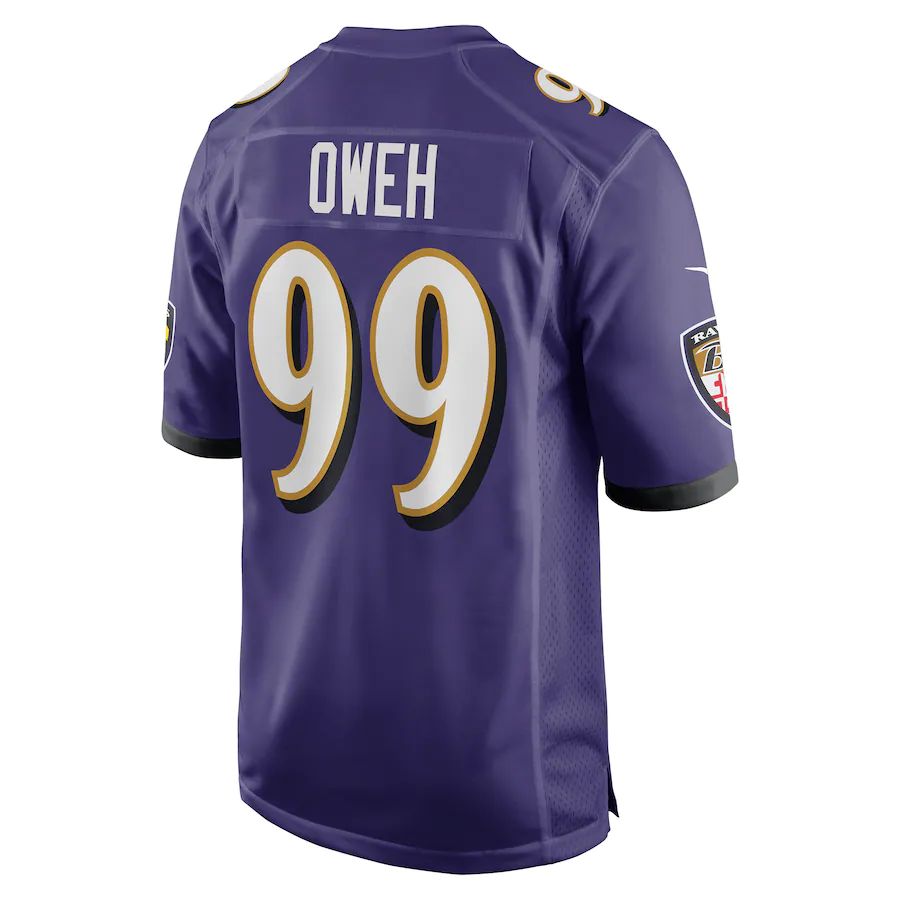 B.Ravens #99 Odafe Oweh Purple Game Player Jersey Stitched American Football Jerseys 1244