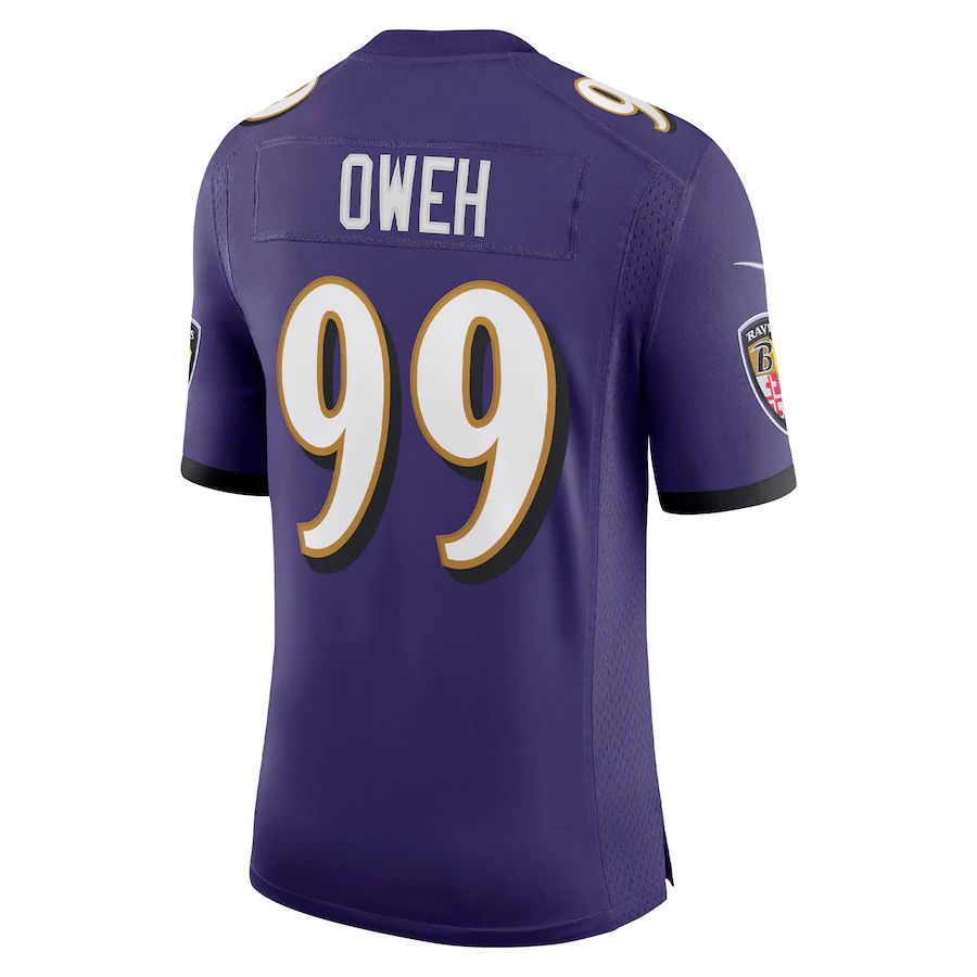 B.Ravens #99 Odafe Oweh Purple Vapor Limited Jersey Stitched American Football Jerseys 1245