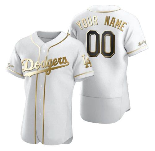 Baseball Jerseys Custom Los Angeles Dodgers Jersey Golden Edition White Stitched Any Name And Number 1429