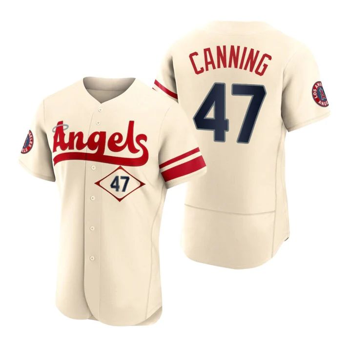 Baseball Jerseys Baseball Los Angeles Angels #47 Griffin Canning Cream Stitched 2022 City Connect Jersey 1366