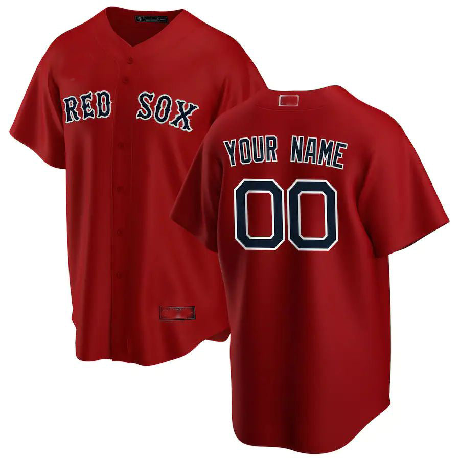 Baseball Jerseys Custom Boston Red Sox Red Alternate Replica Custom Jersey 1382