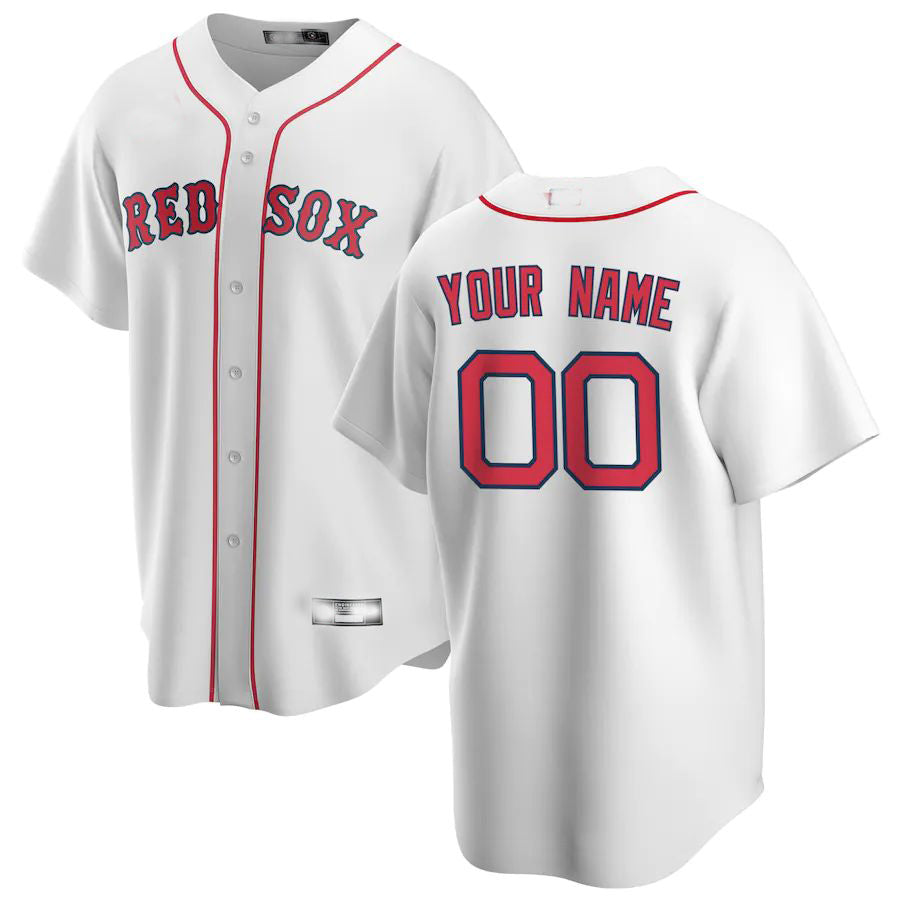 Baseball Jerseys Custom Boston Red Sox White Home Replica Custom Jersey 1384