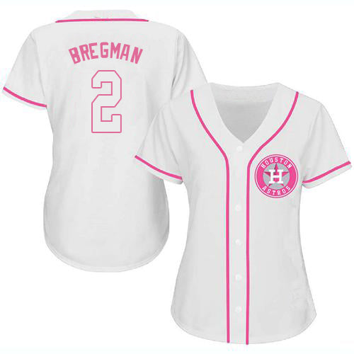 Baseball Jersey Houston Astros Alex Bregman White Pink Fashion Stitched Jerseys 1327