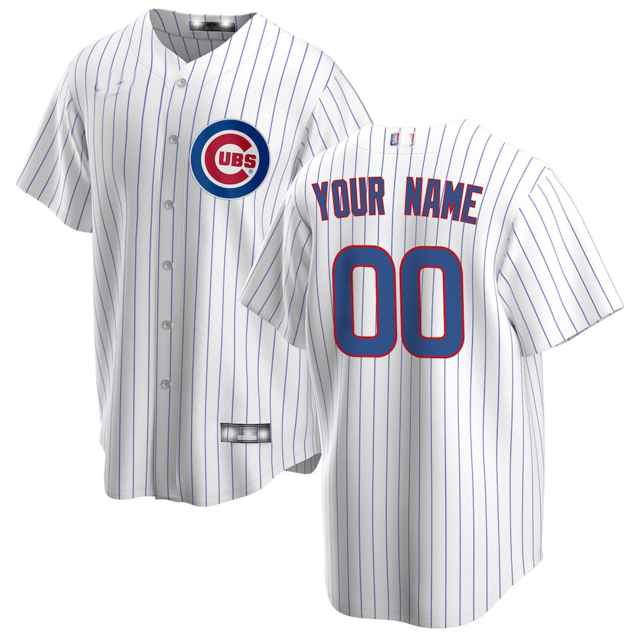 Baseball Jerseys Custom Chicago Cubs White Home Replica Custom Jersey 1386