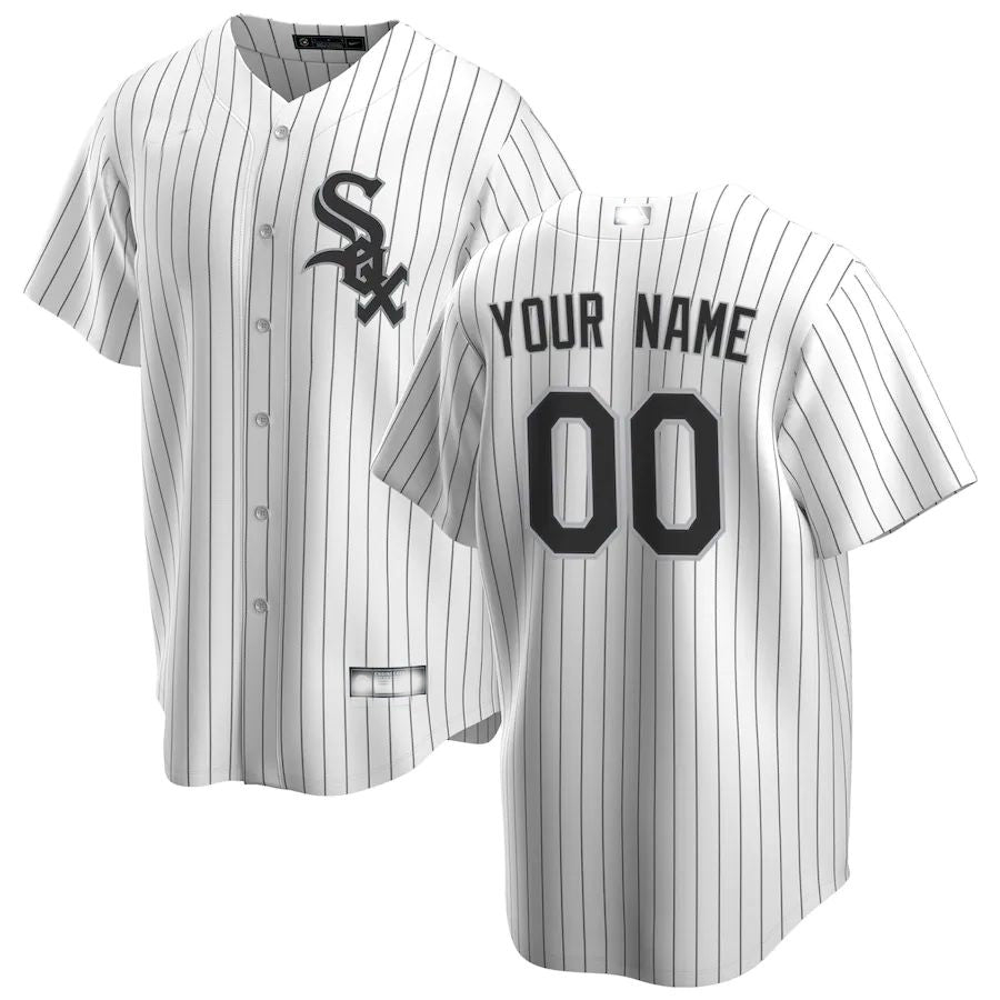 Baseball Jerseys Custom Chicago White Sox White Home Replica Custom Jersey 1388