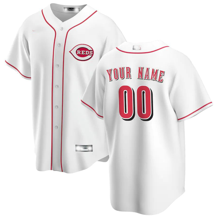 Baseball Jerseys Custom Cincinnati Reds White Home Replica Custom Jersey 1390