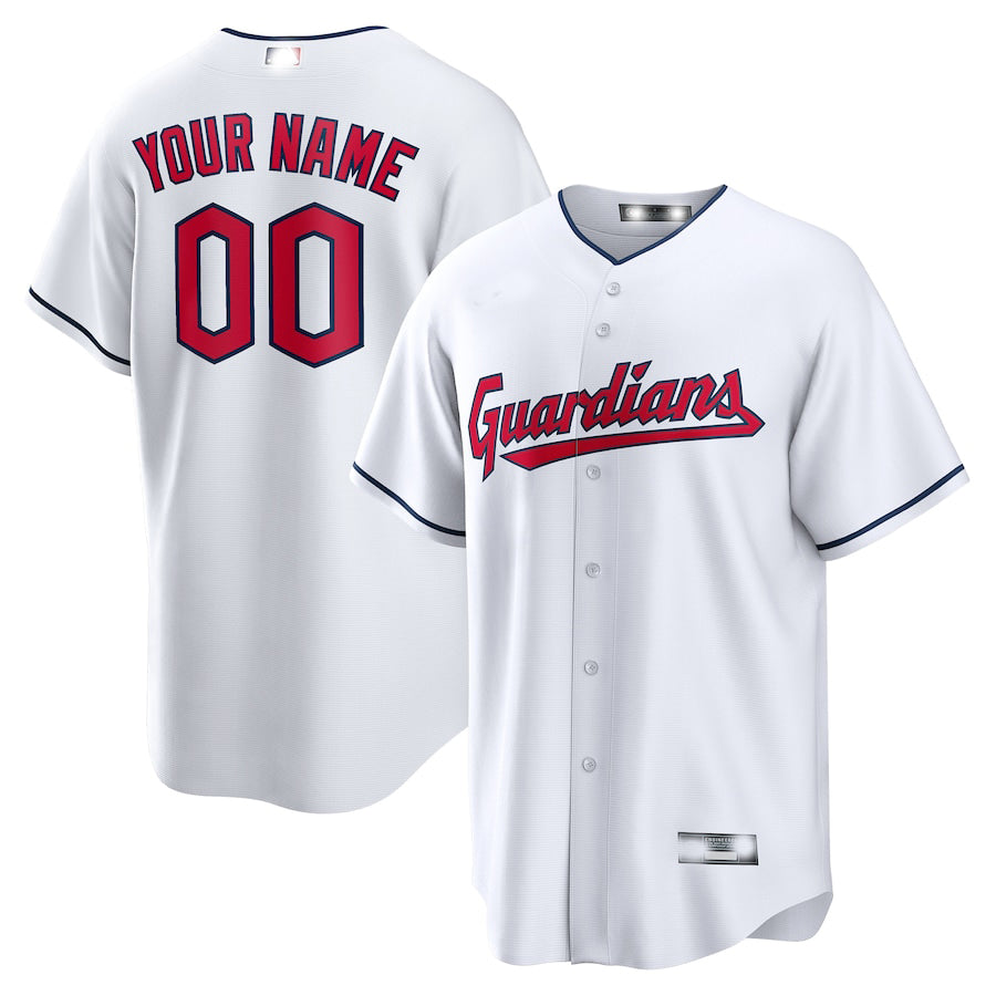 Baseball Jerseys Custom Cleveland Guardians White Replica Custom Jersey 1391