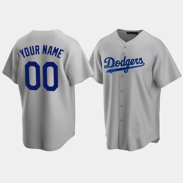 Baseball Jerseys Custom Los Angeles Dodgers Grey Stitched Jerseys. 1421