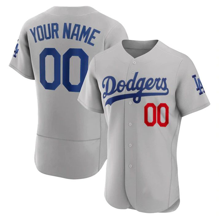 Baseball Jerseys Custom Los Angeles Dodgers Grey Stitched Jerseys 1419