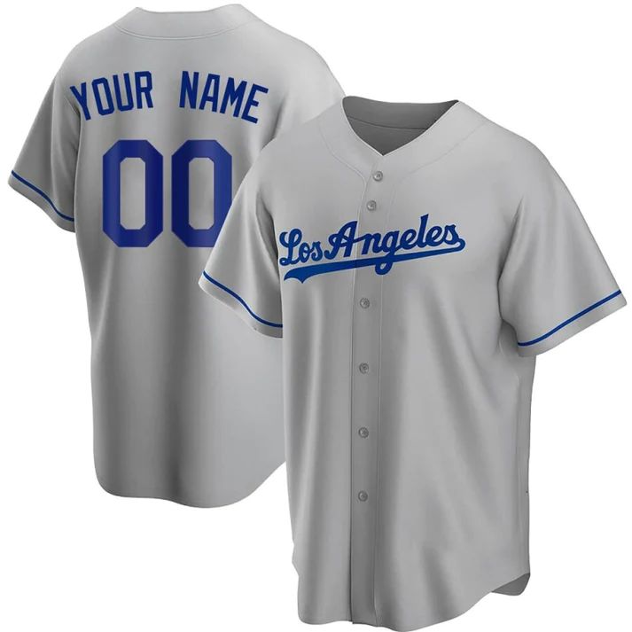 Baseball Jerseys Custom Los Angeles Dodgers Grey Stitched Jerseys Men Youth Women Letter And Numbers Birthday Gift 1420