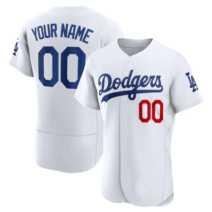 Baseball Jerseys Custom Los Angeles Dodgers White Stitched Jerseys 1450