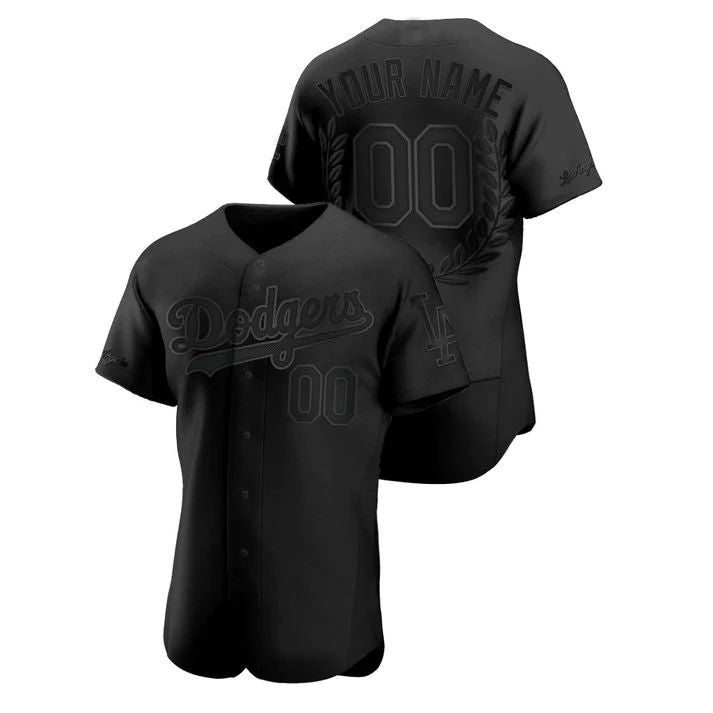 Baseball Jerseys Custom Los Angeles Dodgers Black Award Collection Stitched Jersey 1411