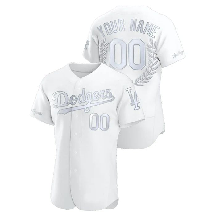 Baseball Jerseys Custom Los Angeles Dodgers White Award Collection Stitched Jersey 1443