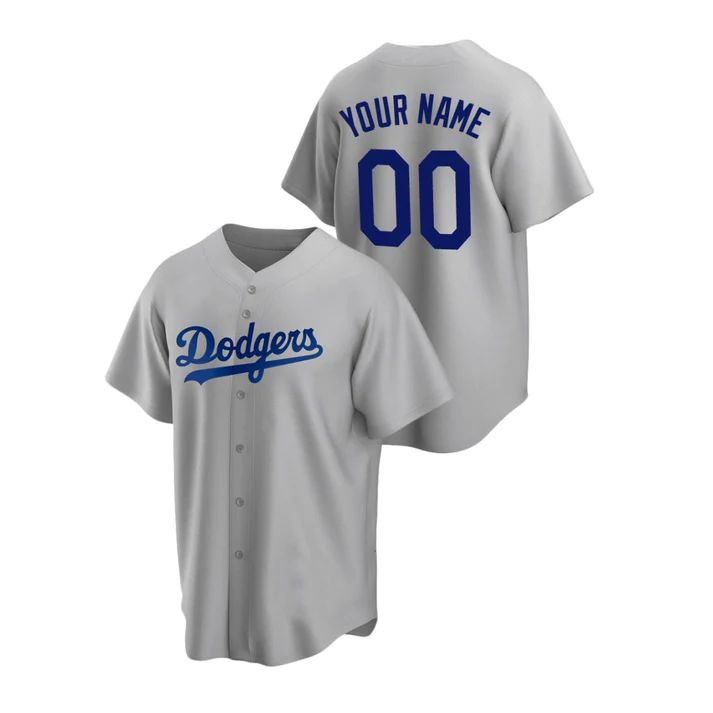 Baseball Jerseys Custom Los Angeles Dodgers Alternate Gray Jersey Stitched Personalized Baseball Team Jerseys 1409