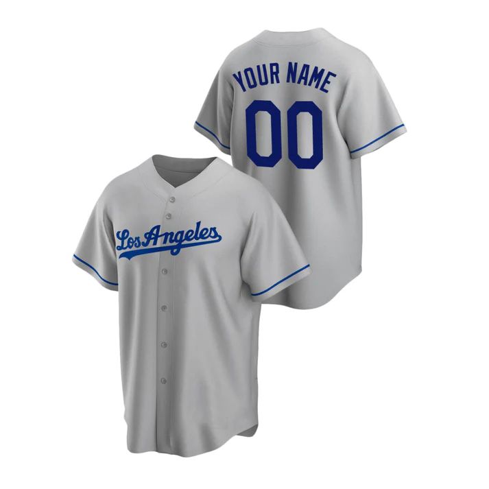 Baseball Jerseys Custom Los Angeles Dodgers Gray Jerseys Stitched Men Youth And Women For Birthday Gift 1417