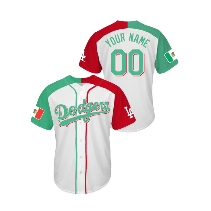 Baseball Jerseys Custom Los Angeles Dodgers jersey 2022 All Star Celebrity Softball Game White Green Split Baseball Anniversary Gift 1425