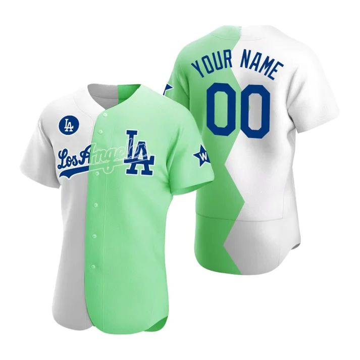 Baseball Jerseys Custom Los Angeles Dodgers jersey 2022 All Star Celebrity Softball Game White Green Split Baseball Anniversary Gift Men 1426