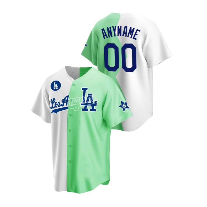 Baseball Jerseys Custom Los Angeles Dodgers jersey 2022 All Star Celebrity Softball Game White Green Split Baseball Anniversary Gift 1423