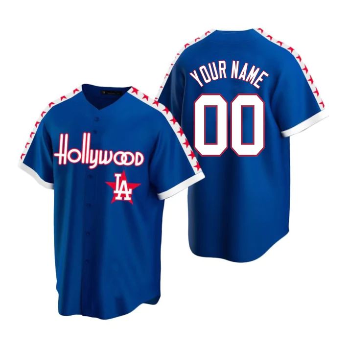 Baseball Jerseys Custom Los Angeles Dodgers jersey Blue Hollywood Stitched Personalized Baseball Jerseys 1428