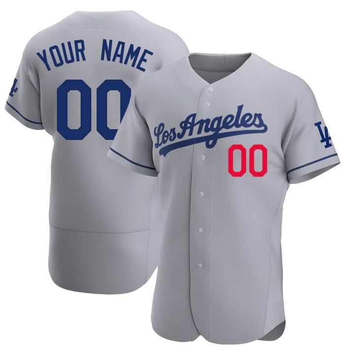 Baseball Jerseys Custom Los Angeles Dodgers Grey Stitched Jersey Letter And Numbers Birthday Gift 1418