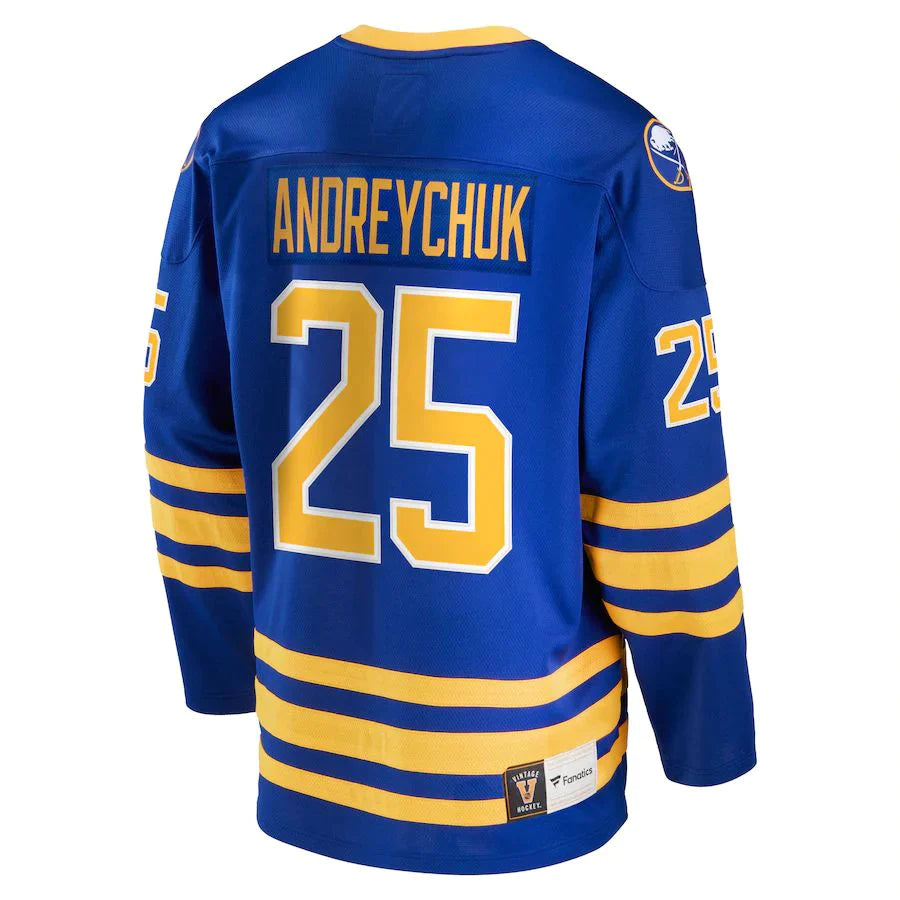 B.Sabres #25 Dave Andreychuk Fanatics Branded Breakaway Retired Player Jersey Royal Stitched American Hockey Jerseys 1263