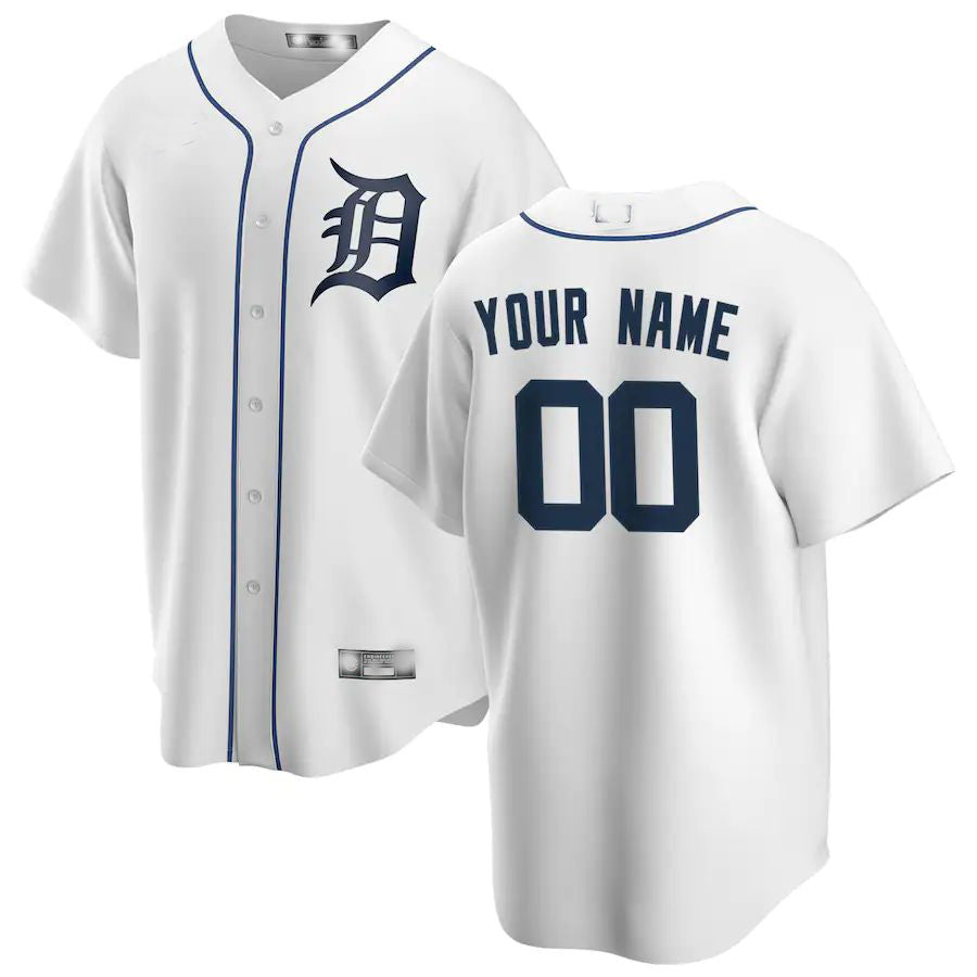 Baseball Jerseys Custom Detroit Tigers White Home Replica Custom Jersey 1396