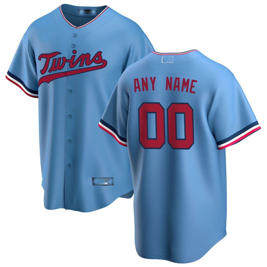 Baseball Jerseys Custom Minnesota Twins Light Blue Alternate Replica Custom Jersey 1458