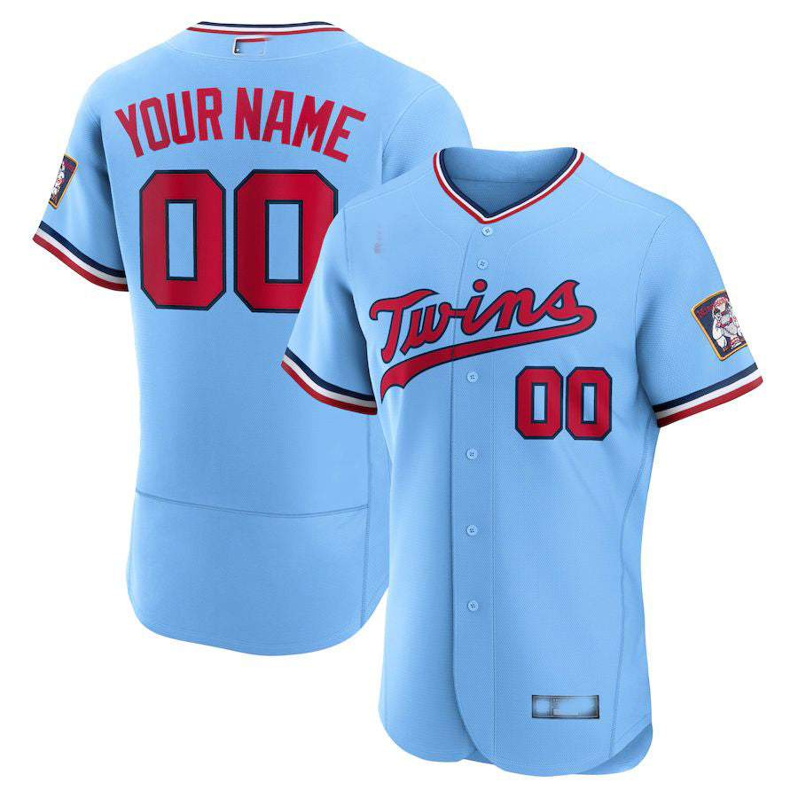 Baseball Jerseys Custom Minnesota Twins Powder Blue Alternate Authentic Custom Patch Jersey 1459