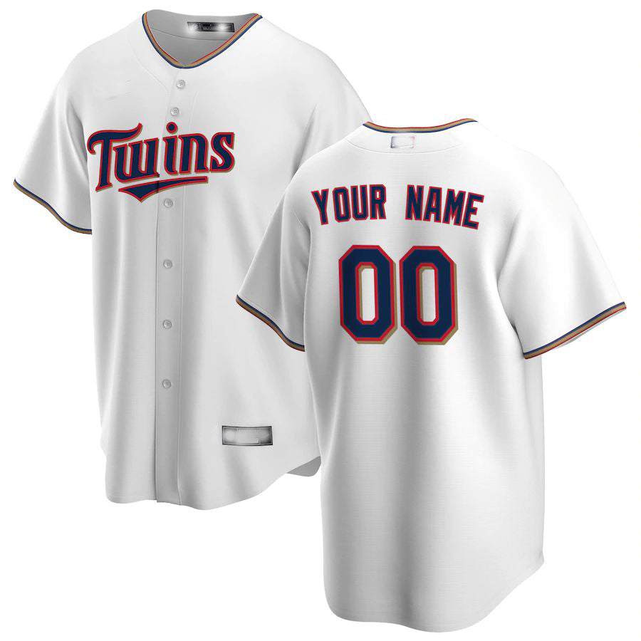 Baseball Jerseys Custom Minnesota Twins White Home Replica Custom Jersey 1462