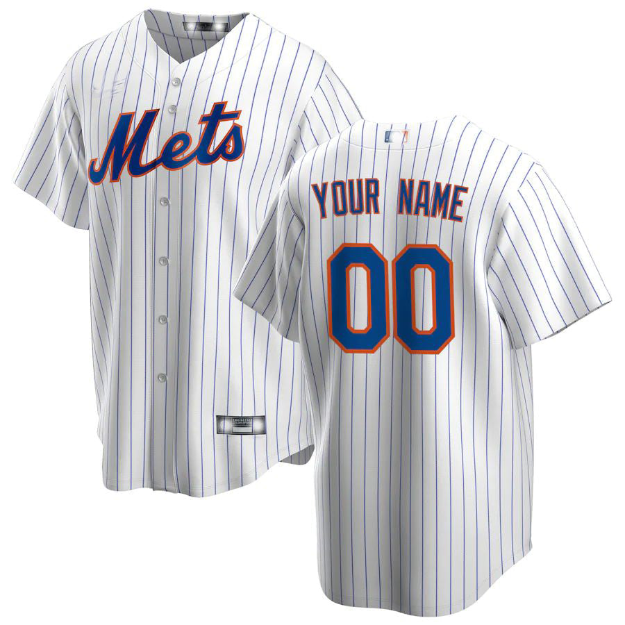 Baseball Jerseys Custom New York Mets White Home Replica Custom Jersey 1463