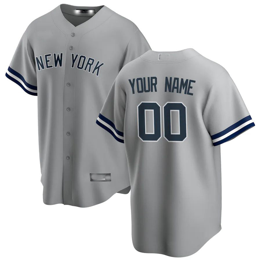 Baseball Jerseys Custom New York Yankees Gray Road Replica Custom Jersey 1465