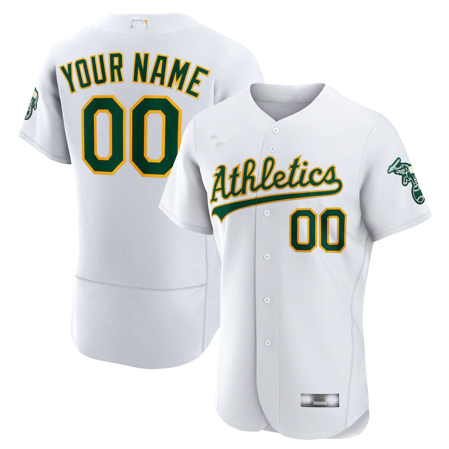 Baseball Jerseys Custom Oakland Athletics White Home Authentic Custom Jersey 1469