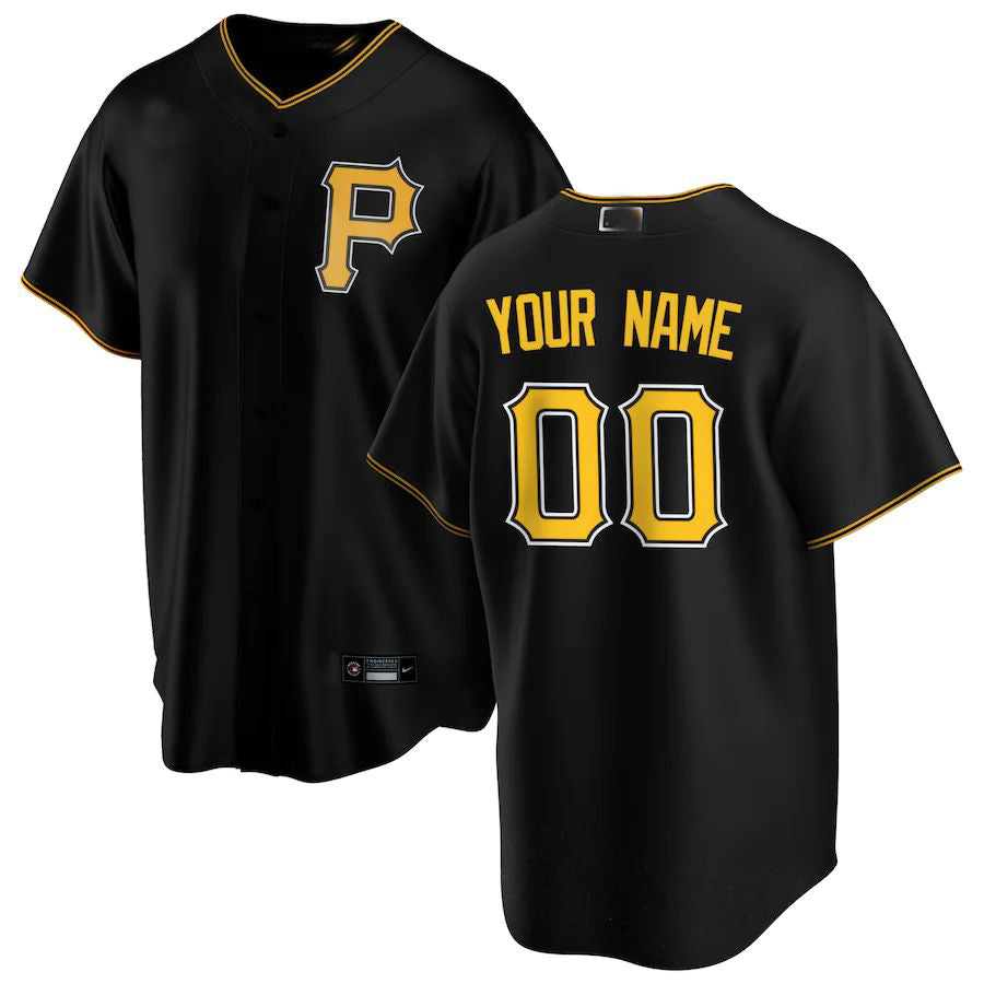 Baseball Jerseys Custom Pittsburgh Pirates Black Alternate Replica Custom Jersey 1472