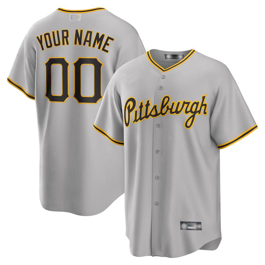 Baseball Jerseys Custom Pittsburgh Pirates  Gray Road Custom Replica Jersey 1471