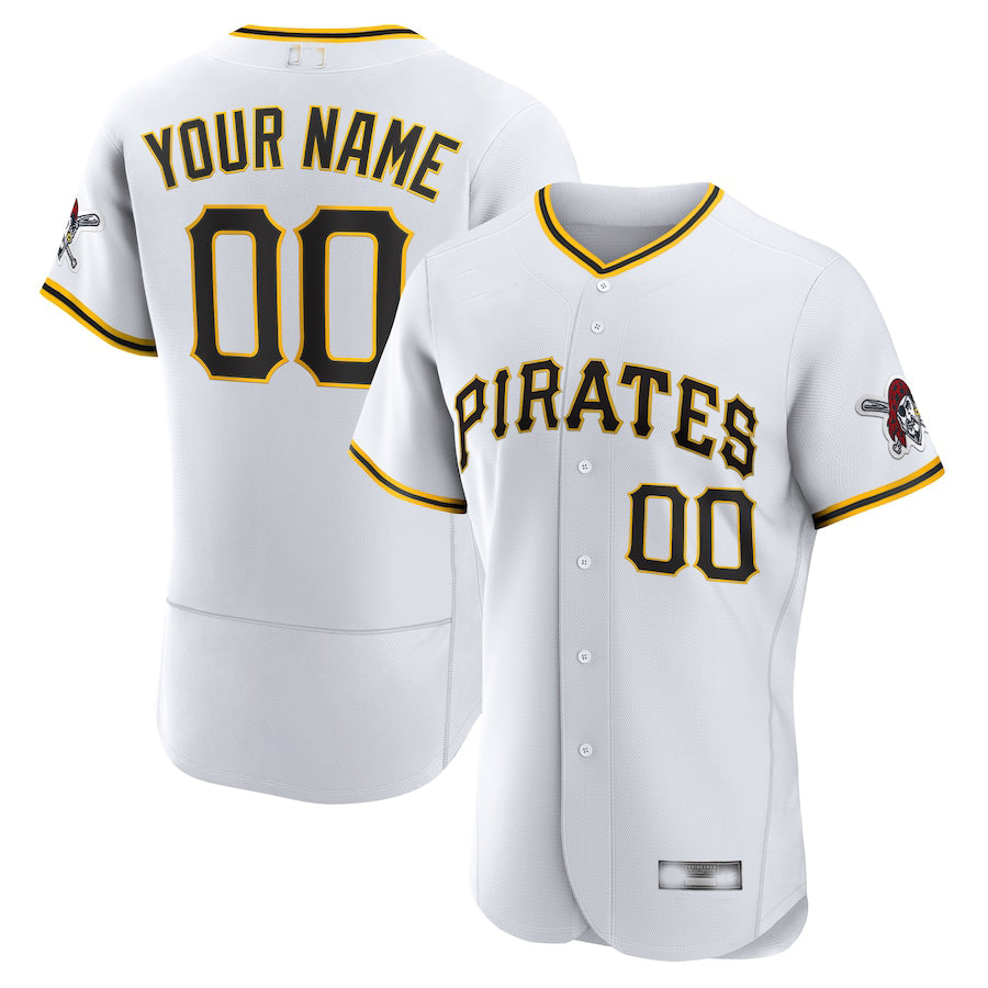 Baseball Jerseys Custom Pittsburgh Pirates White Home Authentic Custom Jersey 1474